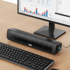 Delton SB200 20-Watt Wired/Wireless Soundbar Computer Speaker - Black-Offers wired AUX connection as well as bluetooth wireless connectivity.