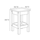 Modway Meadowbrook 3-Piece Kitchen Island and Stool Set - White Maple-Open Shelving