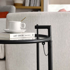 Modway Eileen Grey Metal Side Table - Black-Height Adjustable in 5 Positions