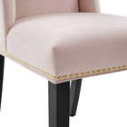 Modway Baron Performance Velvet Dining Chairs - Pink - 2 Pack-9