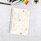 Mead 2026-27 Celestial White Weekly/Monthly Hard Cover Planner - 8½" x 6" - Multicolour - Bilingual-One month per 2 page spread has open daily blocks, a notes section and past/future month reference calendars