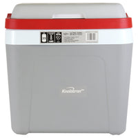 Koolatron Ice Chest Cooler with Locking Carry Handle - 25L - Grey and Red-25L (26 qt) capacity holds up to 32 standard soda cans