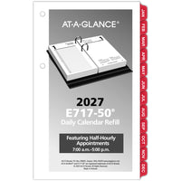 AT-A-GLANCE 2027 Daily Desk Calendar Refill with Monthly Tabs 2-Pages/Day - 6" H x 3-1/2" W - English-Page size: 6" H x 3-1/2" W