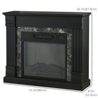 HOMCOM Electric Fireplace Heater with Realistic Flame and Adjustable Temperature - Black-Integrated sound system for a cozy atmosphere 