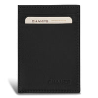 Champs Onyx Leather Mag Hybrid Card Holder - Black-Leather Mag Hybrid Card Holder