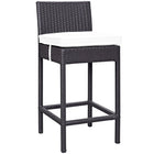 Modway Convene Outdoor Patio Fabric Bar Stool - Espresso White-For entertaining or everyday use