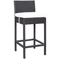 Modway Convene Outdoor Patio Fabric Bar Stool - Espresso White-For entertaining or everyday use