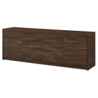 Hudson&Canal Desmond TV Stand for TV's up to 78" - Dark Oak-The top has a weight capacity of 75lbs, middle shelves can hold 25lbs, lower shelves support 50 lbs