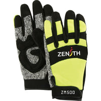 Zenith Safety Zm500 High Visibility Cut Resistant Mechanic Gloves, Hppe Palm, Size 2X-Large - 2 Pack-Size: 2X-Large