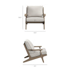 Modway Saratoga Outdoor Teak Wood Armchair - Pebble-Water-Based Finish