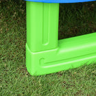 Outsunny 84.75" Kids Trampoline with Safety Net Enclosure Built-in Zipper - Blue-For kids as an establishing piece to a home gym 