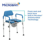 Journey SoftSecure 3-in-1 Commode Chair with Microban-Built in Microban antimicrobial protection helps resist bacteria mold and mildew for improved hygiene