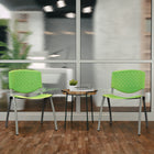 Flash Furniture HERCULES Series Green Plastic Stack Chair with Titanium Frame-25x1.2mm Metal Gauge
