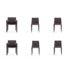 Manhattan Comfort Paris Modern Leatherette Upholstered Dining Chairs - Grey - Set of 6-Modern 6-Piece Dining Chair Perfect for Dining and Home Office Use