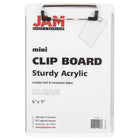 JAM Paper Small Plastic Memo Clipboards with Low Profile Metal Clip - Mini (6 x 9) - Clear-Size: Small / Memo Size (6 x 9 inches) | Easy to stack and organize. Fits in most bags, backpacks, and brief cases.