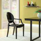 Modway Casper Dining Armchair - Black-Sturdy Polycarbonate