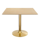 Modway Verne 35" Square Dining Table - Gold Natural-Modern Dining Table