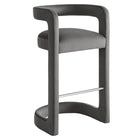 Modway Winslow Performance Velvet Bar Stool - Storm Gray-Barrel Back Design