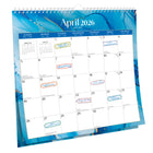 BrownTrout 2026 Hanging 18-Month Monthly Square Wire-O Calendar Sticker Sheet - Crackled Blush - 12" x 12" -Use Right Away - 18-month calendar, starting in July of 2025