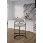 Manhattan Comfort Augusta 22.8" Modern Leatherette Upholstered Counter Stool - Light Grey-Upholstered in Beautiful Leatherette with High Density Foam Filled Padding