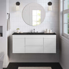 Modway Render 48" Wall-Mount Bathroom Vanity - White/Black-MDF and Particleboard