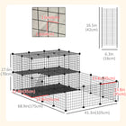 PawHut 28" H 46-Panel Guinea Pig and Rabbit Playpen with Door-This small animal playpen can be configured into various shapes and can be bigger by purchasing a second cage 