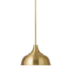 Hudson&Canal Mackenzie 10.75" Wide Pendant with Metal Shade - Brass/Brass-Paired with a brass dome metal shade