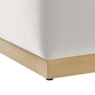 Modway Tilden 17" Square Performance Velvet Upholstered Ottoman - Alabaster/Natural-8