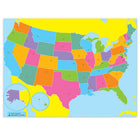 Ashley Productions Smart Poly PosterMat Pals Space Savers - 13" x 9-1/2" - US Map - 10 Pack-Use with dry erase or water based markers and washable crayons. Write-on/wipe-off surface.