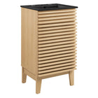 Modway Render 18" Bathroom Vanity - Oak/Black-Mid-Century Modern Style
