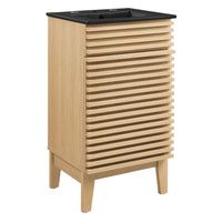 Modway Render 18" Bathroom Vanity - Oak/Black-Mid-Century Modern Style