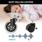 MotionGrey Office Chair Caster Wheels - Rollerblade Style Replacement Wheels - Black - Set of 5-5