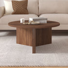 Hudson&Canal Anders 36"W Round Coffee Table - Satin Walnut-Product Dimensions: 36" L x 36" W x 17" H
