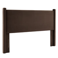 Modway Rael Performance Velvet Queen Headboard - Chocolate Brown-Padded Headboard