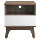 Modway Envision Nightstand - Walnut White-Walnut Grain Laminate