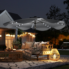 Outsunny Solar Patio Umbrella with LED and Tilt - Dark Grey-Canopy can be tilted at 45° on both sides for protection from the setting sun