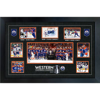 Edmonton Oilers Conference Champions Collage - Framed Print - 35" x 23"-Premium print framed