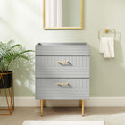 Modway Daybreak 24" Bathroom Vanity Cabinet - Light Grey-Rubberwood, MDF, Particleboard Construction