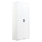Manhattan Comfort Cornelia 29.61" Modern 4-Shelf Storage Closet - White-MDF/MDP: Cleaning: Wipe with a damp cloth, avoiding excessive moisture. Avoid: Harsh chemicals or abrasive cleaners that can damage the surface. Care: Keep away from excessive humidity, as product can swell or warp when exposed to water or moisture. Protection: Use coasters or mats to avoid scratches or stains