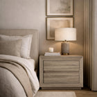 Manhattan Comfort Soren 32" Contemporary 2-Drawer Nightstand - Natural Oak-Modern nightstand featuring a clean, handle-less drawers for a sleek, minimalist aesthetic