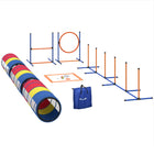 PawHut 11-Piece Dog Agility Training Equipment Set with Adjustable Hurdle, Ring, 3 Tunnels and Weave Poles-Get a complete 11-piece set with bonuses for endless training fun 
