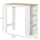 HOMCOM Modern Bar Table for Kitchen, Dining Room, Living Room - White-Great for creating a cozy drink or as an impromptu workspace, also works as a side table for displaying mementos