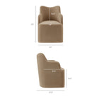 Modway Cordelle Linen Blend Swivel Dining Chair - Almond-Slipcovered Upholstered Design