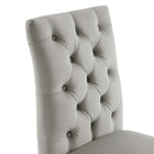 Modway Duchess Performance Velvet Dining Chairs - Light Grey - 2 Pack-9