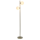 JAC Styles - Lampe de pied liam 2 lumineuses de 66 pouces - or avec abat-jour blanc-Construction métallique élégante - Le cadre élancé offre un look propre et sophistiqué sans envahir visuellement l’espace.