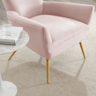 Modway Renata Button Tufted Performance Velvet Armchair - Pink-Responsive Support System