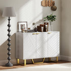 HOMCOM 42.1" L Sideboard Buffet Cabinet with Storage - White-Spacious top supports TVs up to 50 inches for versatility
