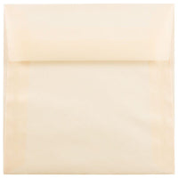 JAM Paper Square Translucent Vellum Invitation Envelopes - 5.5" x 5.5" - Spring Ochre Ivory - 25 Pack (1591909)-Color: Spring Ochre