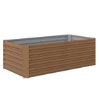 Outsunny Galvanized Raised Garden Bed - Brown-22.6"(57.5 cm) extra deep design is suitable for deep-rooted plants
