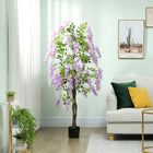 HOMCOM 5.9' Artificial Wisteria Tree with Natural Wood - Purple-756 leaves and 54 flowers mimic lush, natural growth 